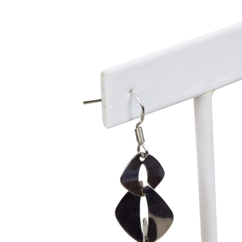 Ikee Design 6 Pcs Set Premium T- Shape Style Earring Display Stand, Earring Stand Jewelry Display for Showroom, Tradeshow, and Showcase, 2 1/2 W x 4 1/2 H in, White Faux Leather - Image 5